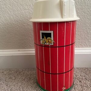 1968 Fisher Price Farm Silo, 10 Inches Tall Empty With Lid vintage